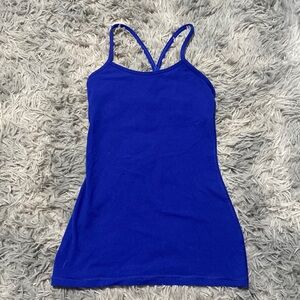 Blue Lululemon tank full length